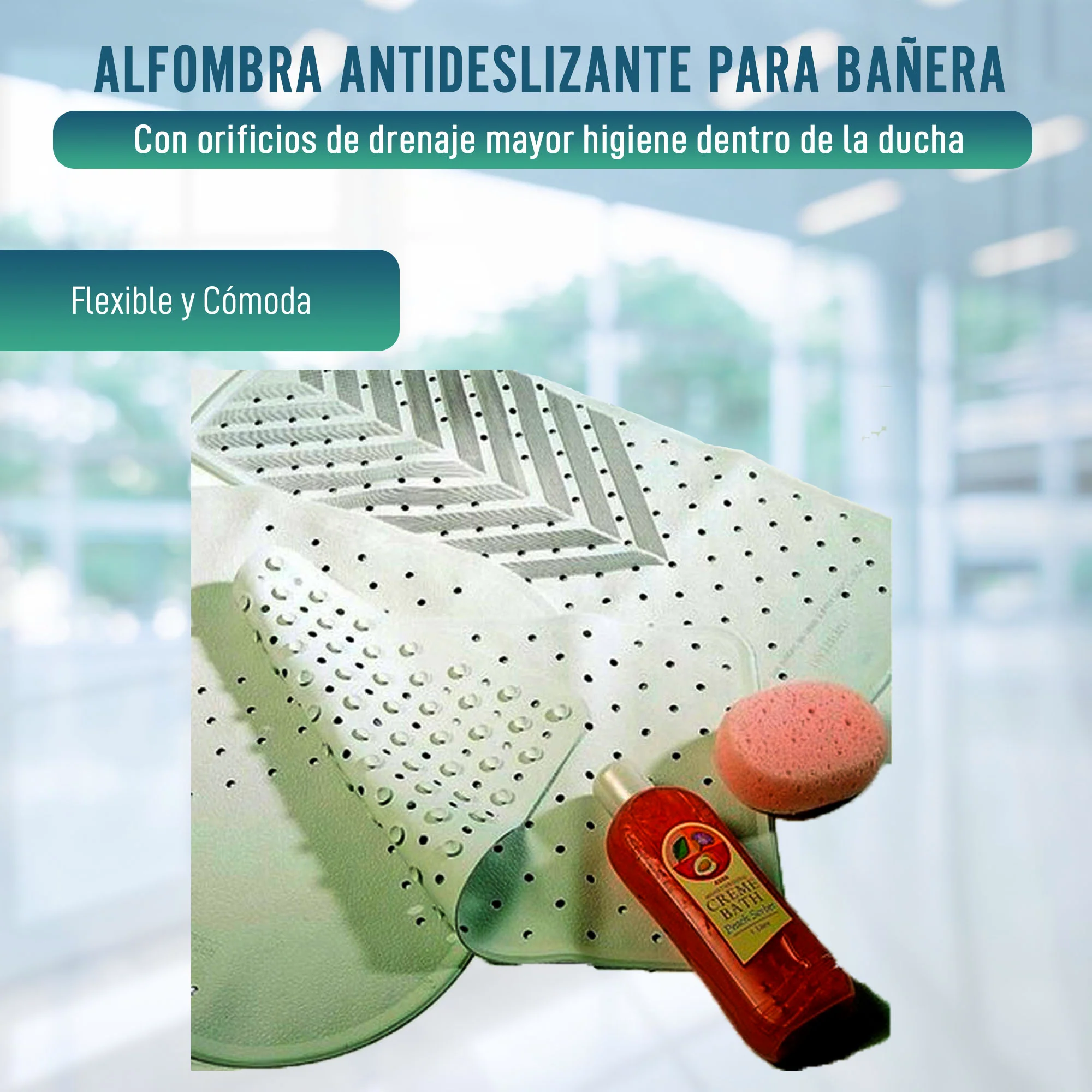 Alfombra Antideslizante Ducha Adaptable con Ventosas - Image 3