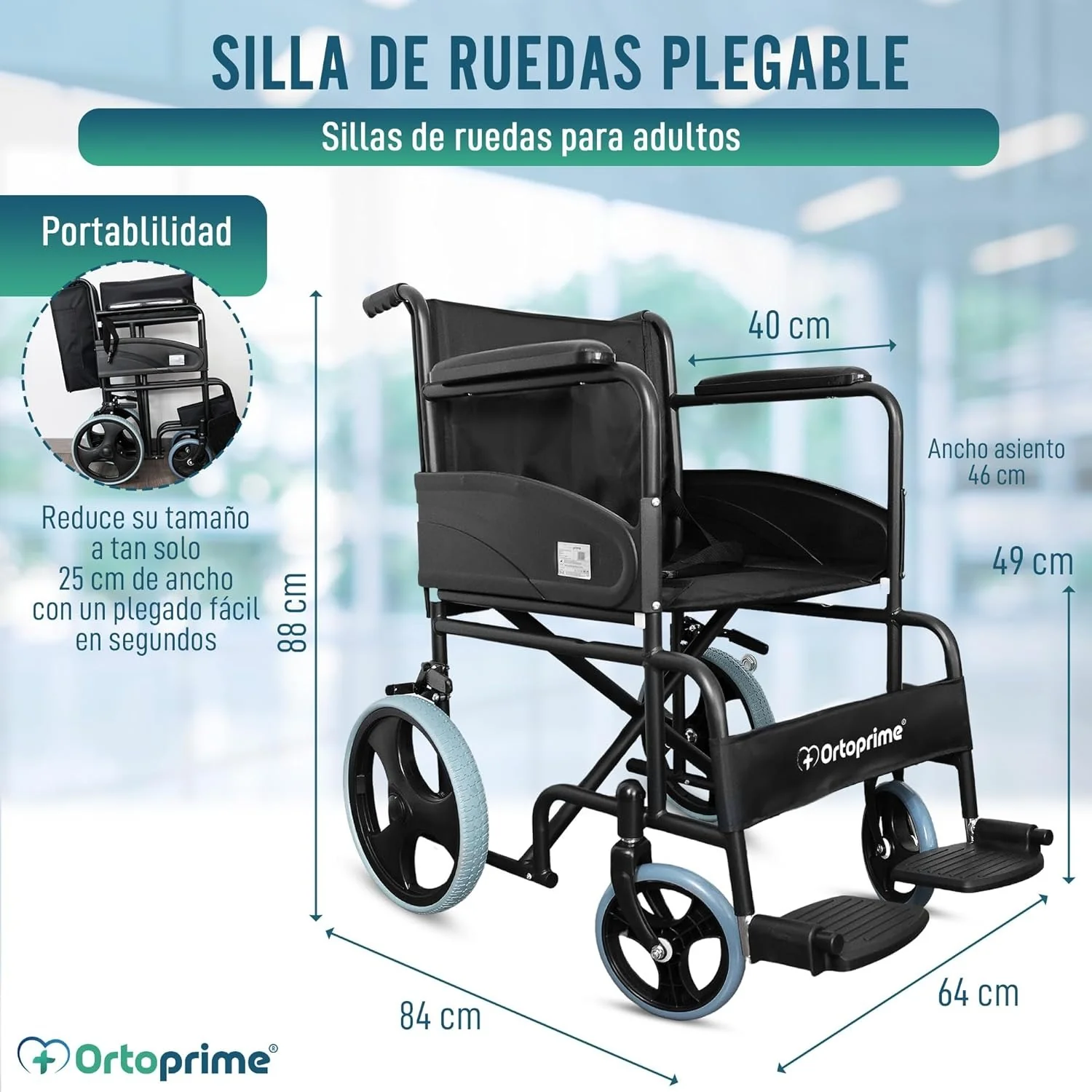 ALQUILER MENSUAL Silla de Ruedas Plegable Ortopédica - Image 8