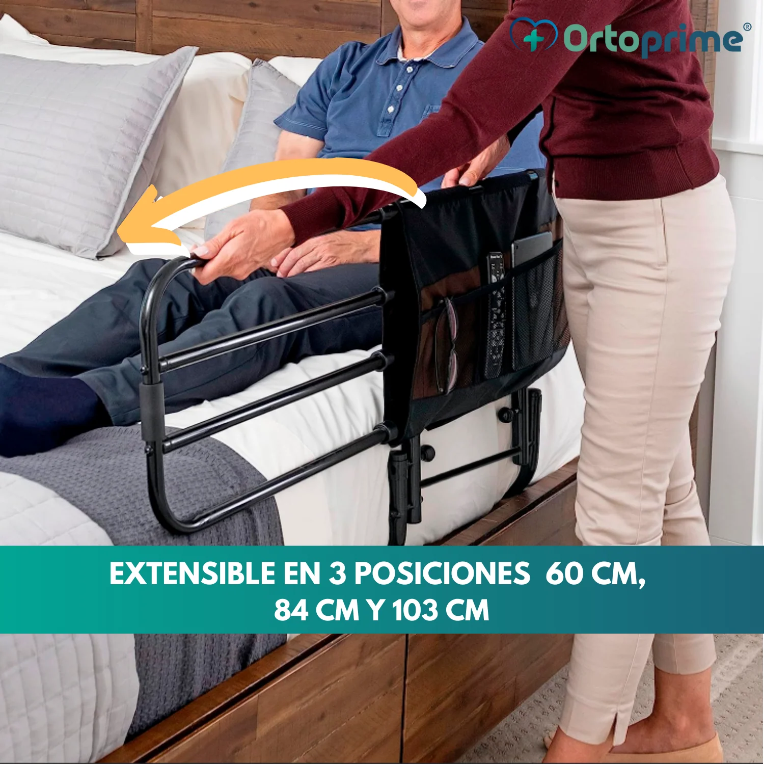 Barandilla para la Cama de Adulto con Bolsillos y Ajustable - Image 7