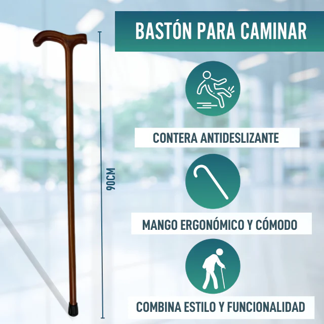 Bastón Anciano de Paseo Madera Liso | Empuñadura Derby - Image 7