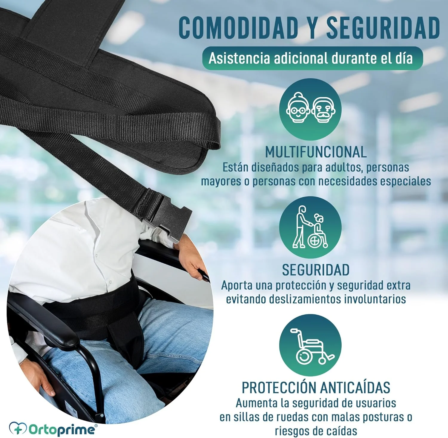 Cinturón Pélvico Silla de Ruedas Anticaídas - Image 2