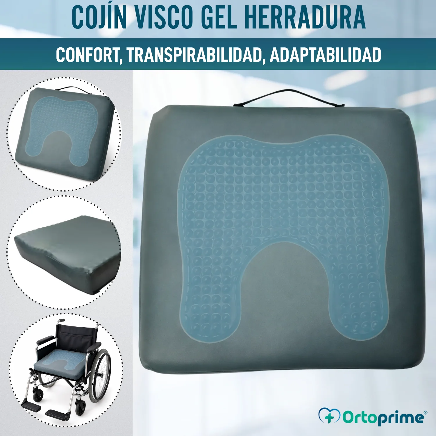 Cojín Antiescaras Visco Gel Herradura 85 kg/m3 Impermeable - Image 2