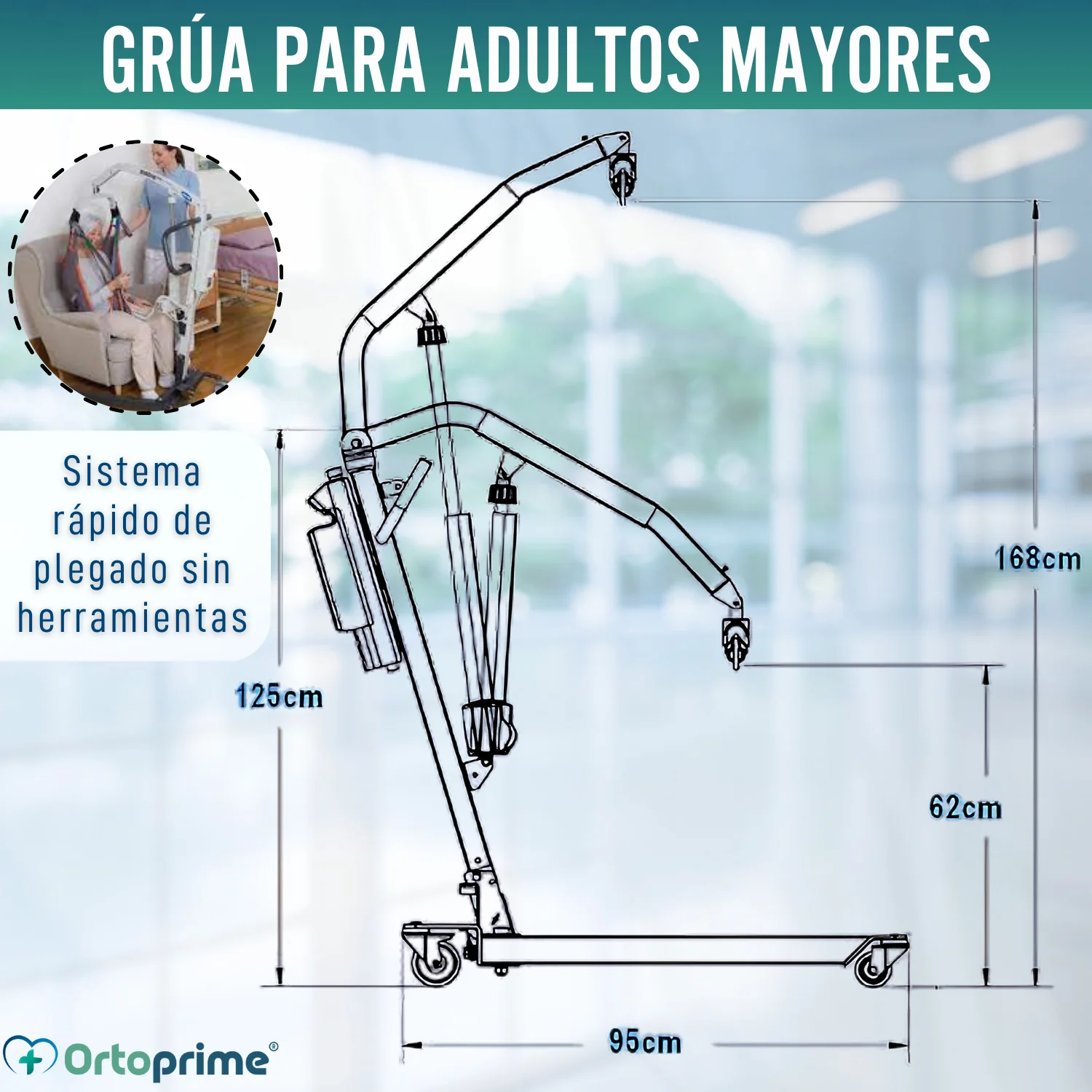 Grúa Ortopédica | Arnés con Soporte de Cabeza Incluido - Image 2