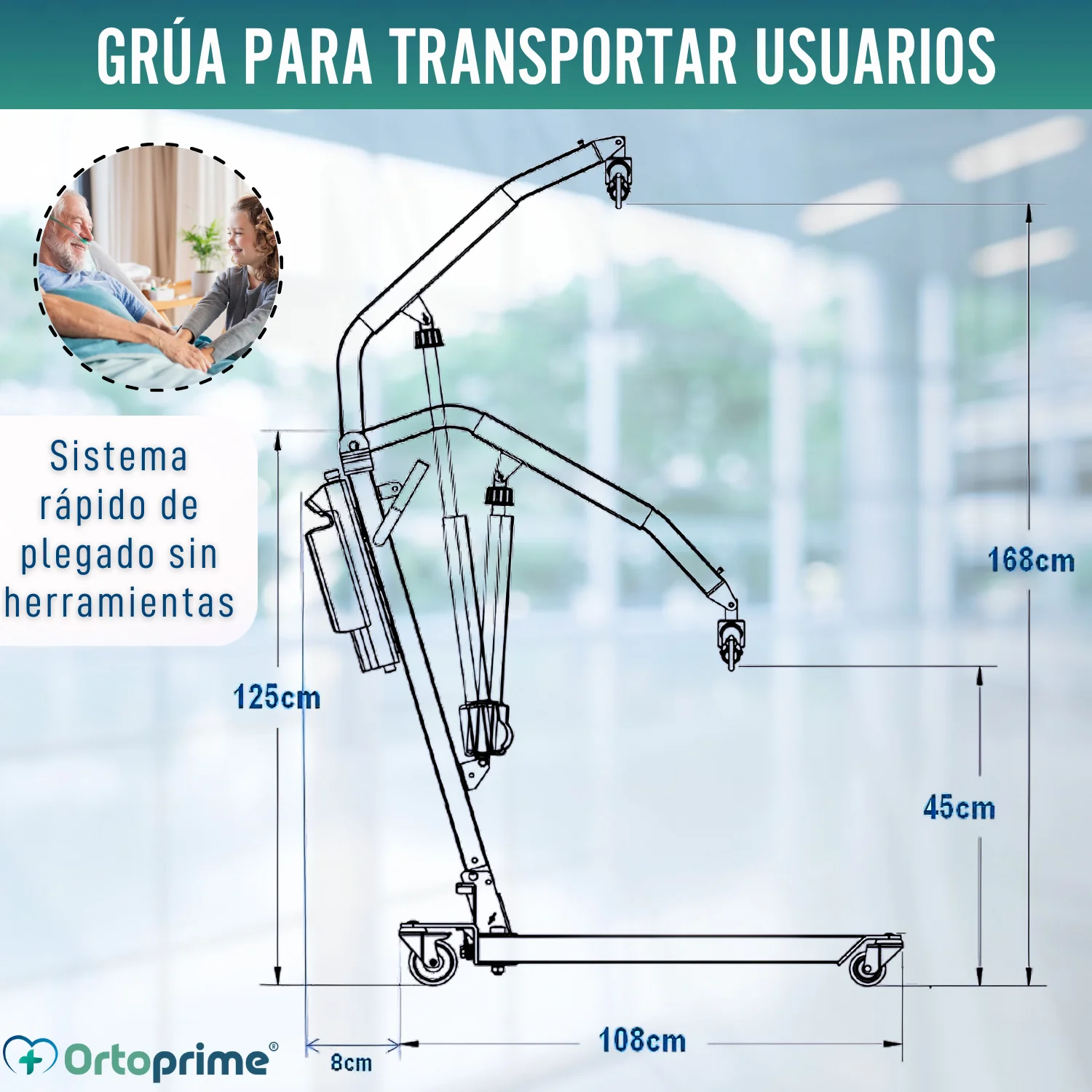 Grúa Ortopédica con Arnés para Soporte de Cabeza Incluido - Image 2