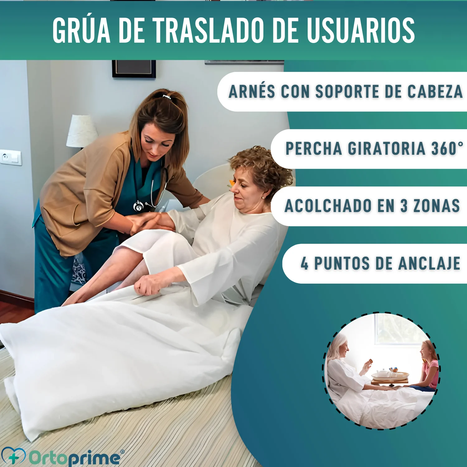 Grúa Ortopédica con Arnés para Soporte de Cabeza Incluido - Image 8