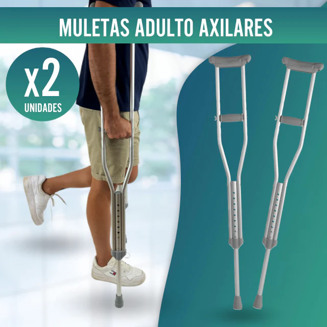 Muletas Adulto Axilares | Muletas Regulables Aluminio Pack x2 - Image 3
