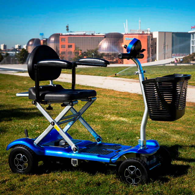 Scooter Eléctrico Plegable Cuatro Ruedas con Cesta Portaobjetos - Image 3