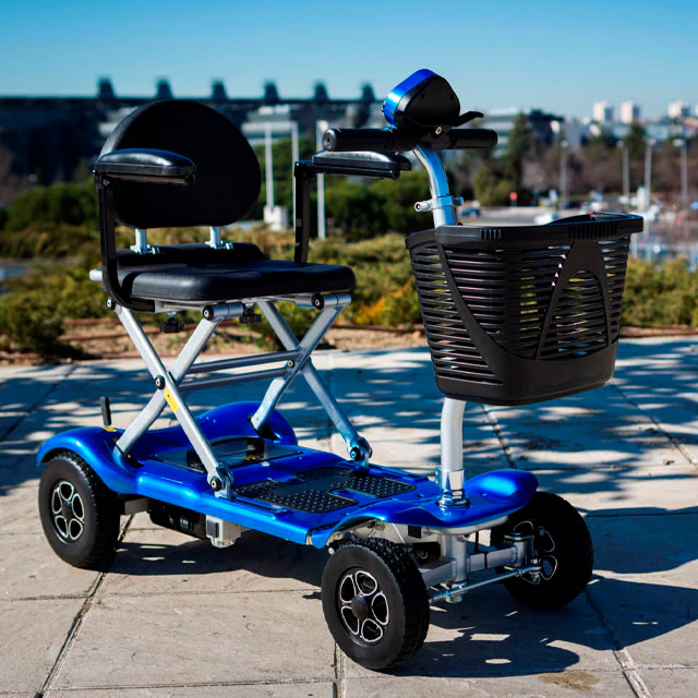 Scooter Eléctrico Plegable Cuatro Ruedas con Cesta Portaobjetos - Image 6