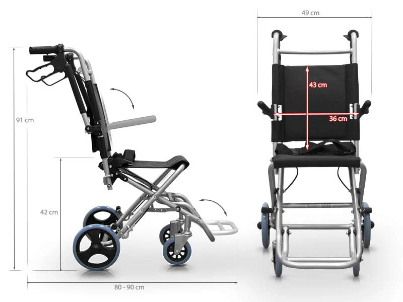 Silla de Ruedas de Aluminio con Frenos Extra plegable | Uso Doméstico - Image 4