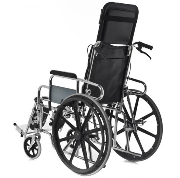 Silla de Ruedas Plegable Acero Cromado con Reposacabezas | ConfortZone - Image 10