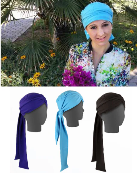 Turbante Pañuelo Oncológico Drapeado Liso | Escoge tu Color - Image 9